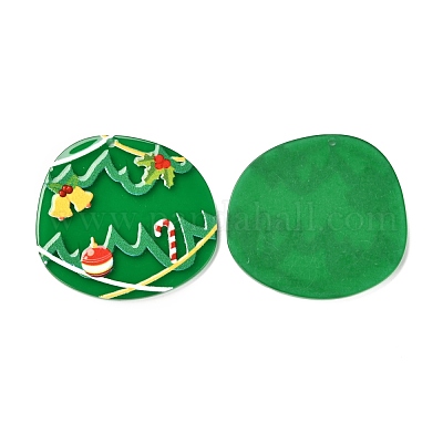 Подвески из смолы с рисунком 3d с рождественской тематикой RESI-I036-03C-1