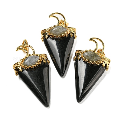 Природные обсидиана большие кулоны G-F639-06E-G-1