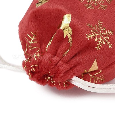 Рождественские бархатные сумки для хранения с золотым тиснением ABAG-Q053-01A-01B-1