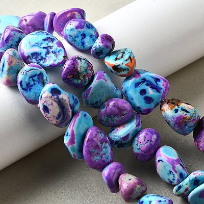 Нити окрашенных бусин из натурального магнезита G-L617-A01-02-1