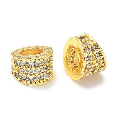 Латунные микро проложить Цирконий Европейский бисером KK-A254-28G-1