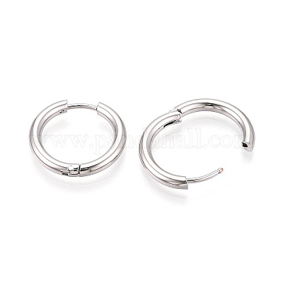 Серьги-кольца из нержавеющей стали 304 EJEW-T048-24B-P-1