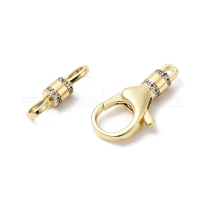 Латунный микро pave прозрачный кубический цирконий лобстер KK-Z137-17G-1