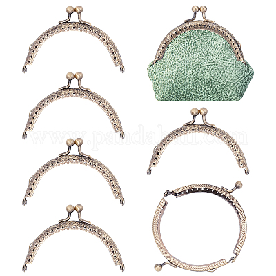 PH PandaHall 8pcs Purse Bag Kiss Clasp Lock Metal Arch Frame Coin Purse  with Color Ball, Platinum : : Fashion