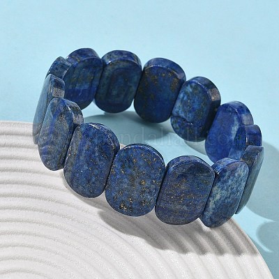 Натуральный лазурит бусины эластичные браслеты для женщин и мужчин BJEW-I323-02C-1