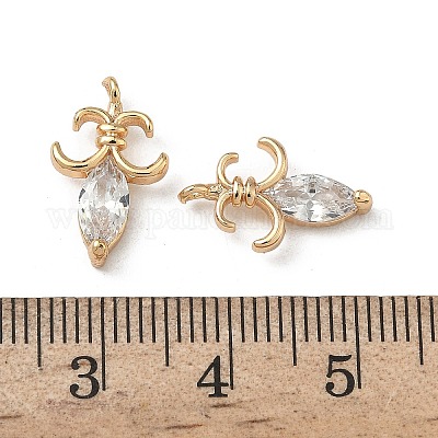 Латунные микропаве прозрачные подвески с фианитом KK-A280-13G-1