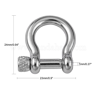 Wholesale CHGCRAFT 2Pcs 304 Stainless Steel D-Ring Anchor Shackle Clasps 