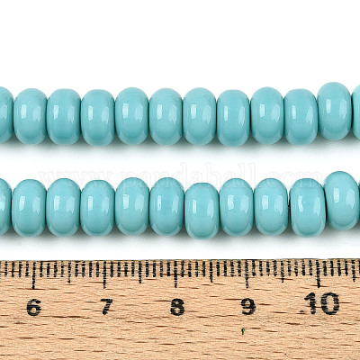 Непрозрачные с напылением стеклянные бусины GLAA-ZX008-8mm-18R-1