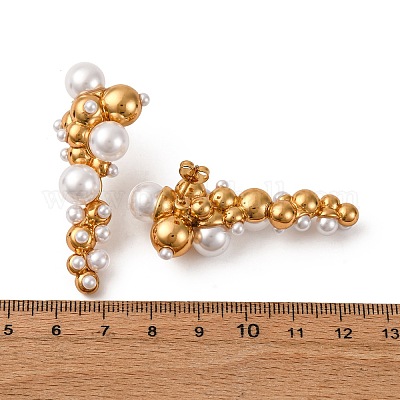 Круглые серьги-гвоздики из нержавеющей стали 304 EJEW-L304-12G-1