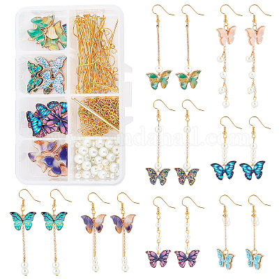 Multicolor Butterfly Dangle Nail Charms For DIY Butterfly Jewelry