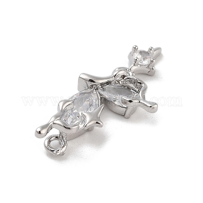 Подвески из латуни с прозрачным фианитом KK-Z061-14P-02-1