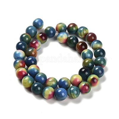 Окрашенные естественный агат бисер пряди G-G203-09B-10mm-1