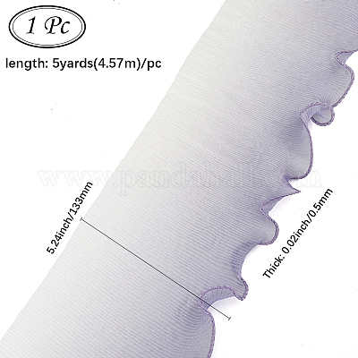 5 ярд полиэстеровой плиссированной кружевной ленты для отделки OCOR-GF0004-84B-1