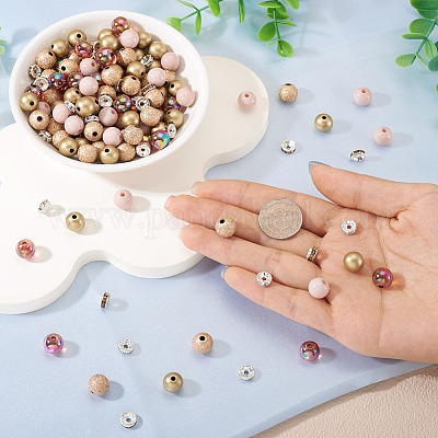 100 шт. 2 цвета акриловые бусины&nbsp;ACRP-TA0001-04-1