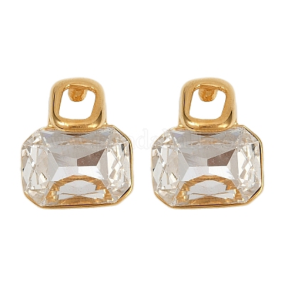 Серьги-гвоздики из нержавеющей стали 304 с микропаве из прозрачных кубических цирконий EJEW-V014-03G-1