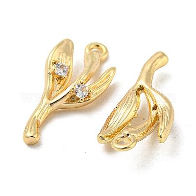 Кулон из латуни с прозрачным кубическим цирконием KK-H460-22G-1