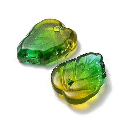 Breloques en verre transparent bicolore thème automne&nbsp;GLAA-YW0001-53A-1