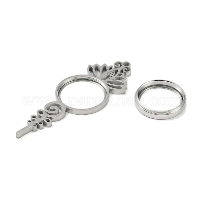 Подвески-медальоны из нержавеющей стали 304 STAS-S132-06P-01-1