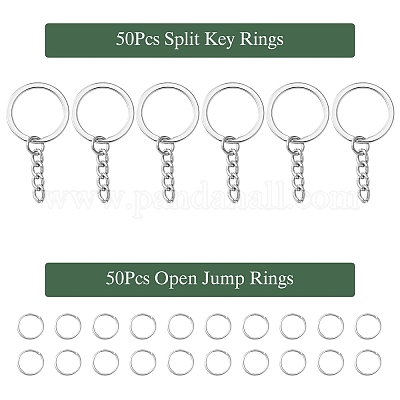 50 шт. Железные брелоки для ключей IFIN-YW0003-42-1