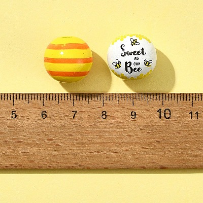 10 шт. 4 стиля европейские бусины с принтом из натурального дерева WOOD-FS0001-16-1