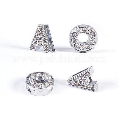 52pcs Crystal Rhinestone Alphabet Charms Micro Pave Cubic Zirconia