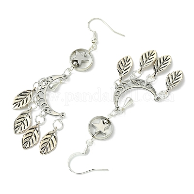 Серьги-подвески из нержавеющей стали 304 и сплава в тибетском стиле EJEW-TA00471-1
