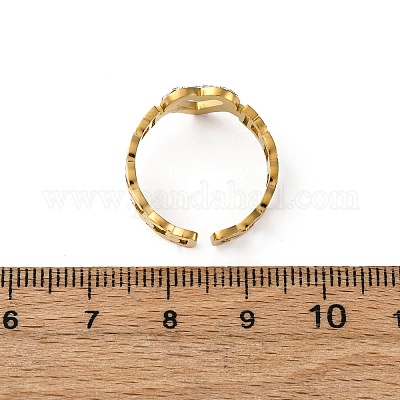 Нержавеющая сталь 304 с регулируемыми манжетами из стразов RJEW-Q020-16G-1