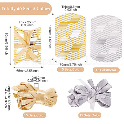 30 набор 2-х цветных коробок для конфет с подушечками из картона и бумаги с горячим тиснением CON-TA0001-29-1