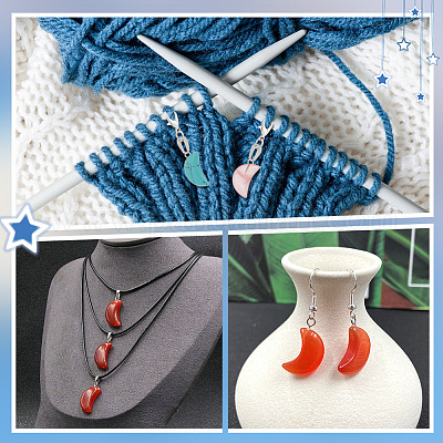 Украшение подвески из драгоценных камней в виде луны HJEW-AB00350-1