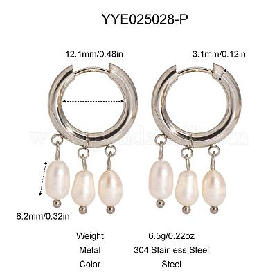 Модные серьги-люстры из нержавеющей стали 304 с рисунком риса HF3347-2-1