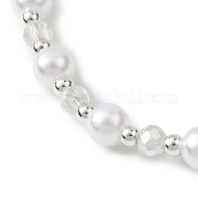 Браслеты из круглого АБС-пластика с имитацией жемчуга BJEW-JB12838-1