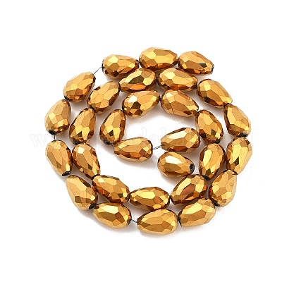 Стеклянные бусины с гальваническим покрытием  EGLA-D017-12x8mm-3-1