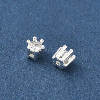 Латунные микро проложить кубического циркония бусы KK-D386-09S-03-1