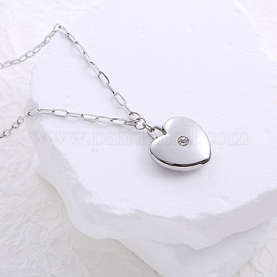 Ожерелья из нержавеющей стали с подвеской в виде сердца из кристаллов и страз для женщин SY8917-1