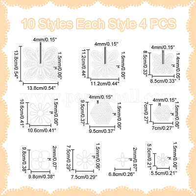 40 шт. 10 стиля: цветы DIY-WR0003-49-1