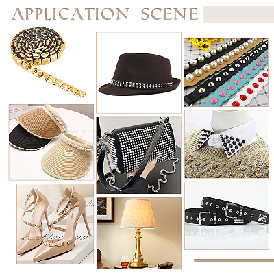 5 ярд шнура из нержавеющей стали с квадратными заклепками и шипами STAS-WR0001-02G-1