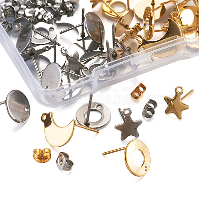 Фурнитура для сережек-гвоздиков из нержавеющей стали 304 STAS-YS0001-08-1