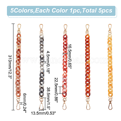 5 шт. 5-цветная акриловая цепочка-удлинитель для сумочки FIND-WR0007-21-1