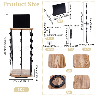 Подставка для органайзера из платана с железной щепой и доской для сообщений&nbsp;ODIS-WH0038-236-1