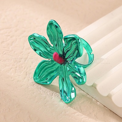 Регулируемые кольца-цветы из сплава для женщин RJEW-B124-01D-1