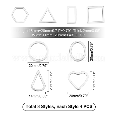 32 шт. 8 соединительных кольца из нержавеющей стали 304 STAS-UN0020-52P-1