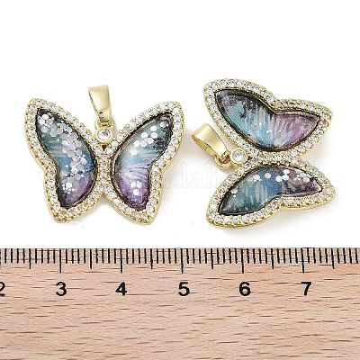 Настоящие 18-каратные позолоченные подвески из латуни с микропаве из кубического циркония KK-R161-05G-04-1