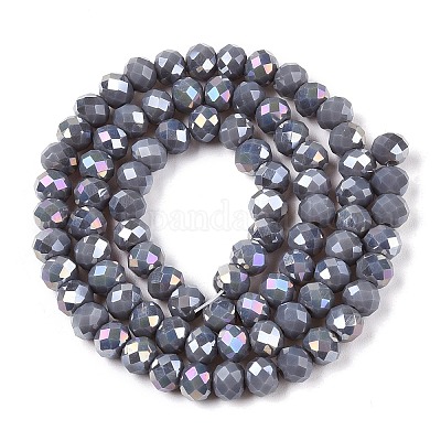 Стеклянные бусины с гальваническим покрытием  EGLA-A044-P6mm-B10-1