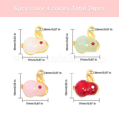 24шт 4 стиля подвески из сплава с эмалью ENAM-CA0001-53-1