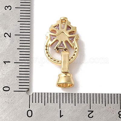 Латунные микро проложить кубического циркония раз за застежками KK-B098-07G-01-1