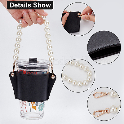 Термостойкая многоразовая чашка из искусственной кожи AJEW-WH0326-38D-1