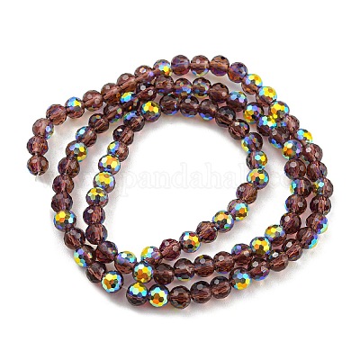 Прозрачные стеклянные бусины гальваническим пряди GLAA-Q099-B01-04-1