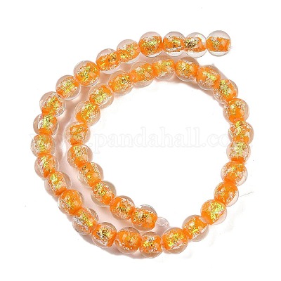 Нити из фольгированных бусин лэмпворк ручной работы FOIL-K003-06A-08-1