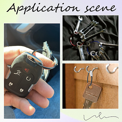 36 шт. 6 цвета резиновое покрытие нержавеющая сталь трос брелок FIND-SC0013-71B-1