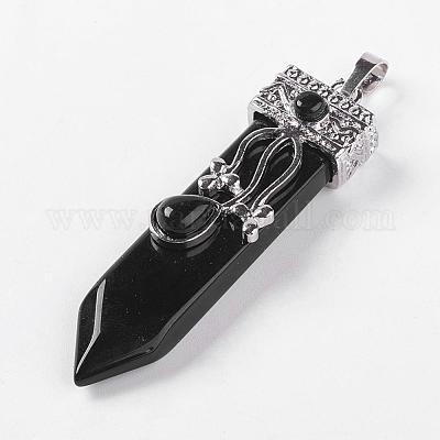 Природные обсидиана большие кулоны G-G718-A06-1